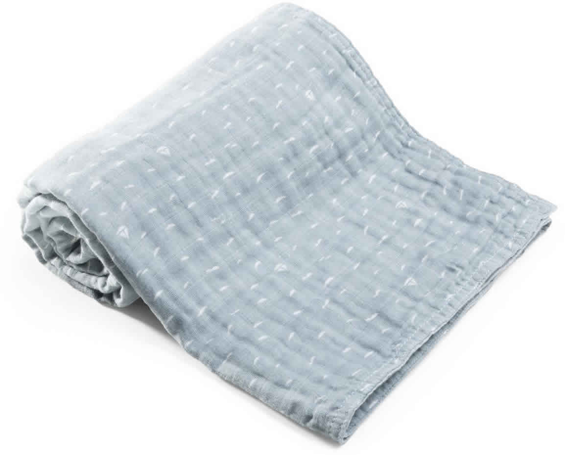 Stokke Blanket Organic Muslin - Blue Slate Sea
