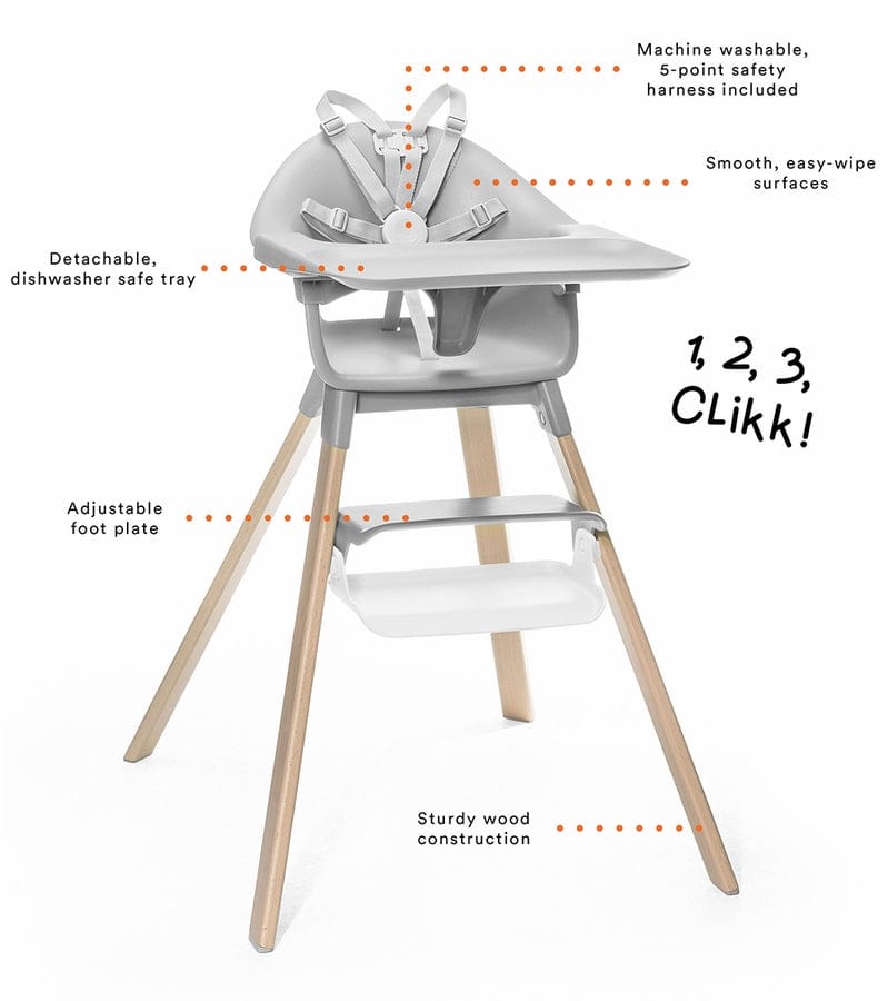 Stokke Clikk High Chair Travel Bundle - Midnight Black - 552106-571301