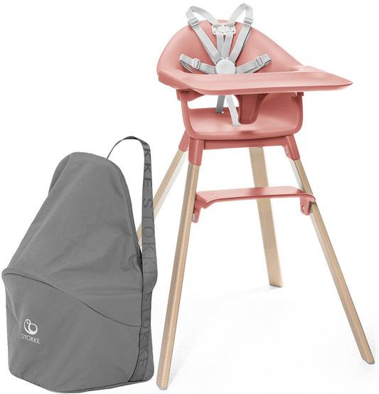 Stokke Clikk High Chair Travel Bundle - Sunny Coral - 552103-571301