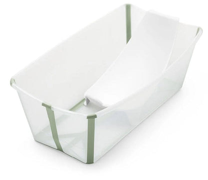 Stokke Flexi Bath Heat Sensitive Tub + Newborn Support - Transparent Green
