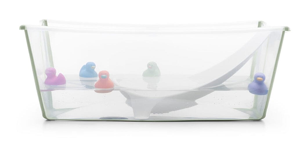 Stokke Flexi Bath Heat Sensitive Tub + Newborn Support - Transparent Green