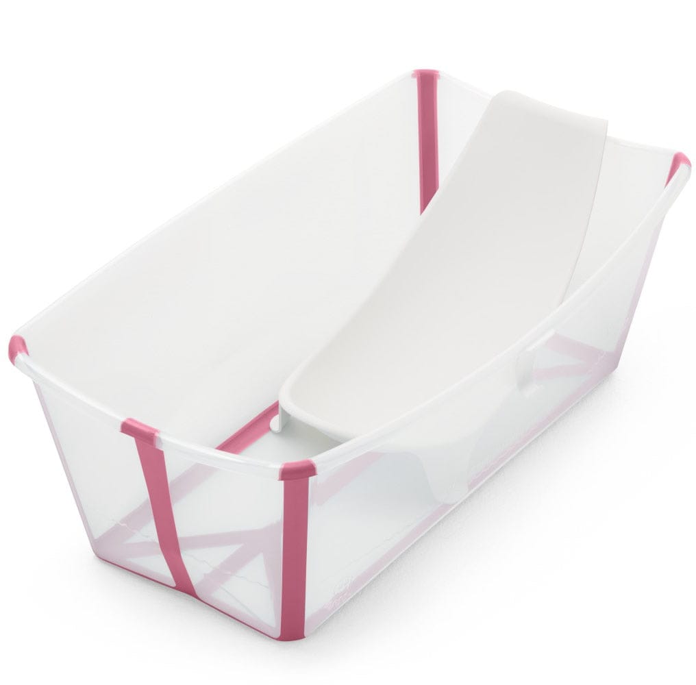 Stokke Flexi Bath Heat Sensitive Tub + Newborn Support - Transparent Pink