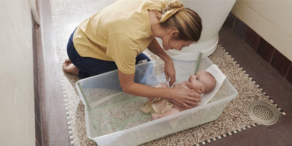 Stokke Flexi Bath X-Large Heat Sensitive Tub + Newborn Support - Sandy Beige - 639712