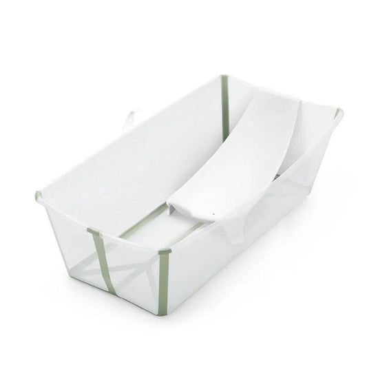 Stokke Flexi Bath X-Large Heat Sensitive Tub + Newborn Support - Transparent Green - 639704
