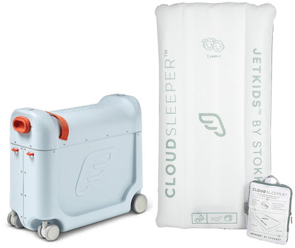 Stokke JetKids BedBox V3 + CloudSleeper Inflatable Kids Bed Bundle - Blue Sky - 534501-V3-584601