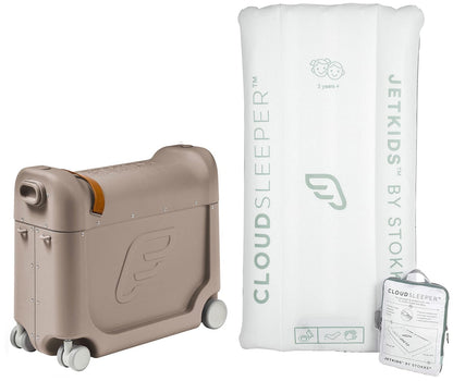 Stokke JetKids BedBox V3 + CloudSleeper Inflatable Kids Bed Bundle - Creamy Cappuccino - 534509-584601