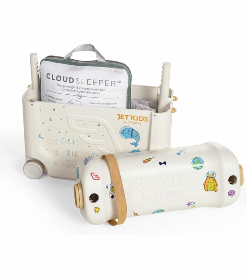 JetKids by Stokke BedBox V3 + CloudSleeper Inflatable Kids Bed Bundle - Full Moon - 534506-584601