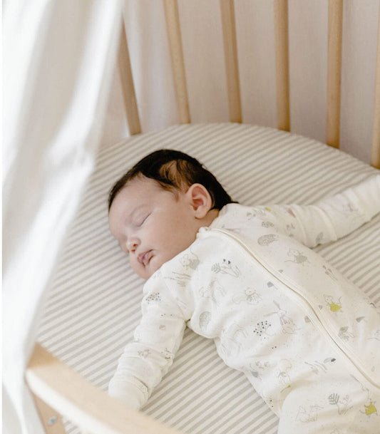 Stokke Sleepi Fitted Sheet Bed by Pehr - Stripped Away Pebbles - 599903
