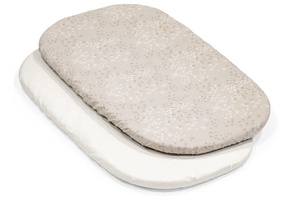 Stokke Snoozi Fitted Sheet, 2-Pack - Dandelion Beige / Vanilla Cream - 640301