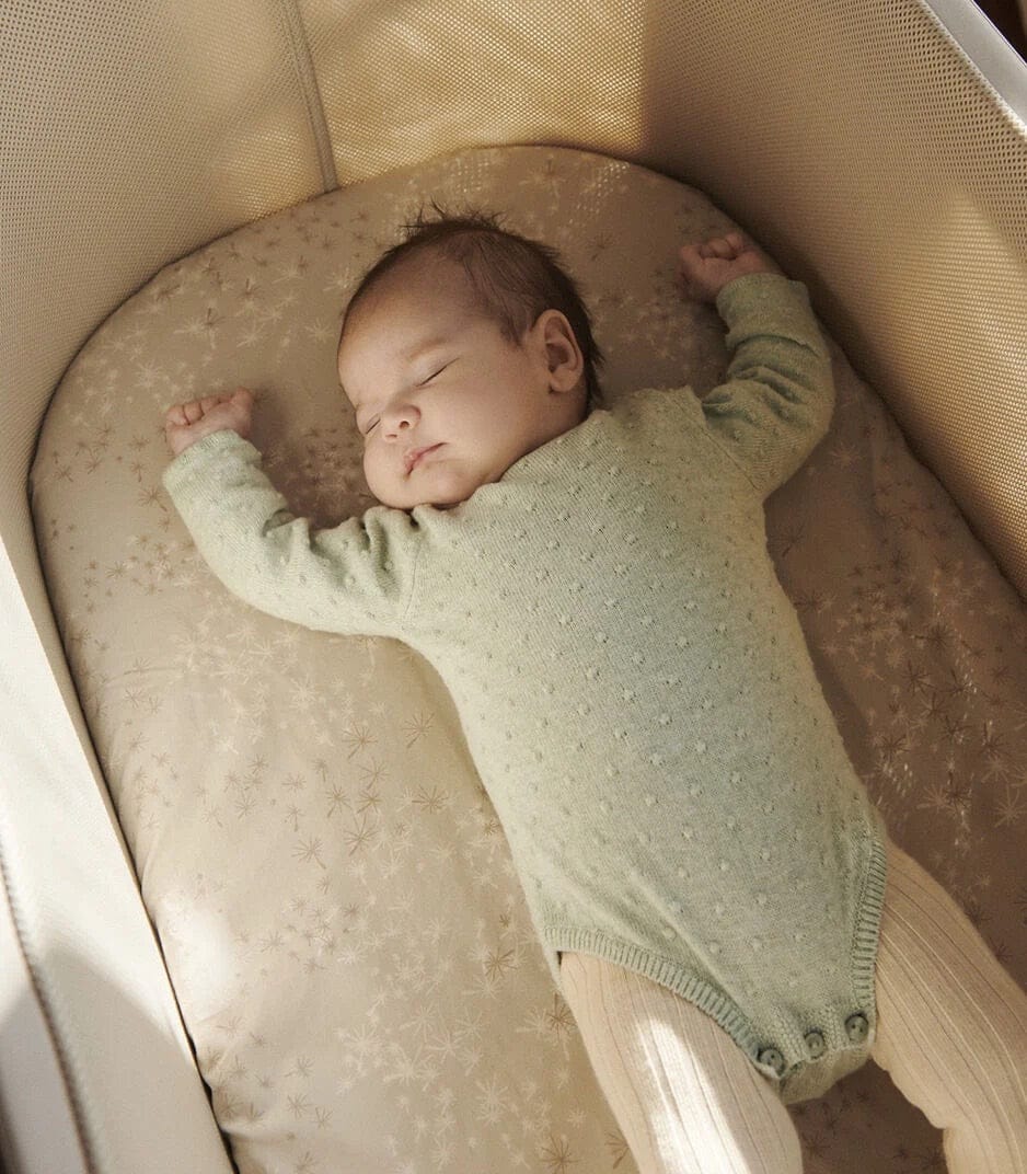 Stokke Snoozi Fitted Sheet, 2-Pack - Dandelion Beige / Vanilla Cream - 640301