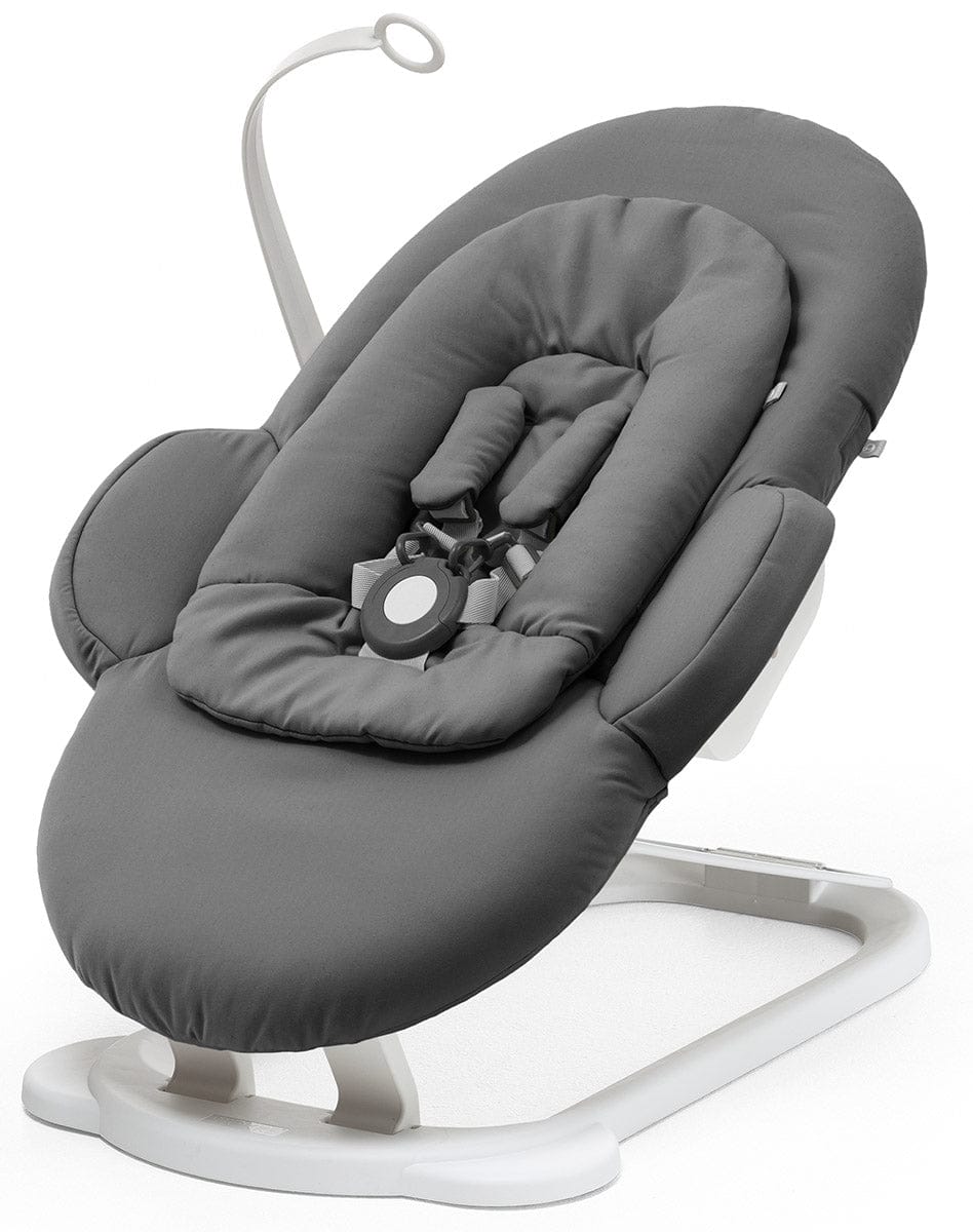 Stokke Steps Bouncer - Herringbone Grey / White Chassis