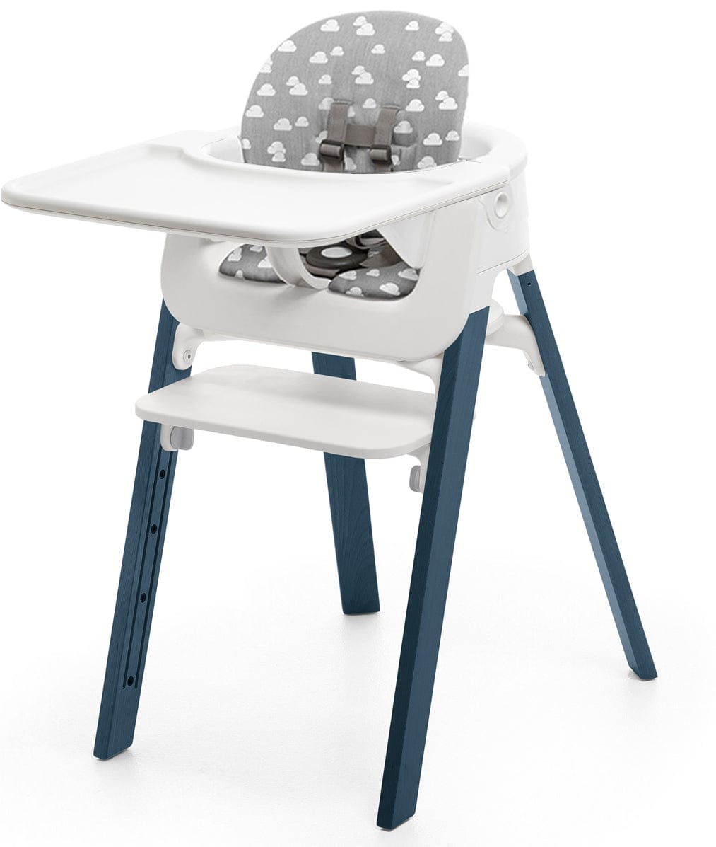 Stokke Steps Complete High Chair - Midnight Blue/Grey Clouds/White