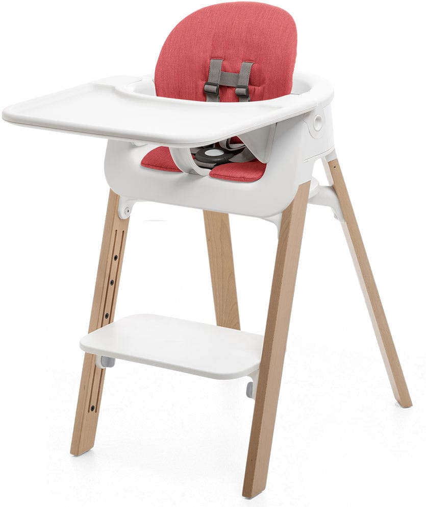 Stokke Steps Complete High Chair with Cushion - White/Natural/Red