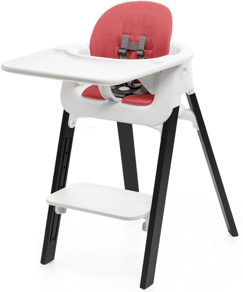 Stokke Steps Complete High Chair with Cushion - White/Oak Black/Red