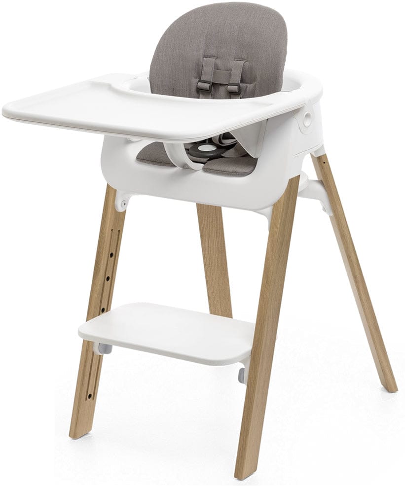 Stokke Steps Complete High Chair with Cushion - White/Oak Natural/Greige