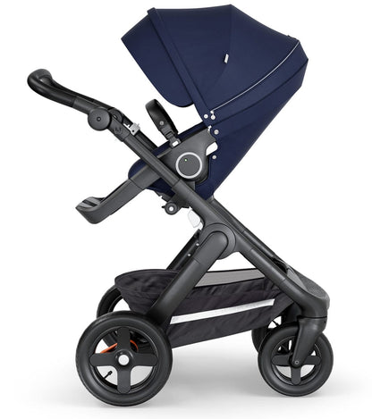 Stokke Trailz All-Terrain Stroller - Black/Black Leatherette/Deep Blue