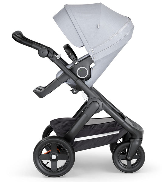 Stokke Trailz All-Terrain Stroller - Black/Black Leatherette/Grey Melange