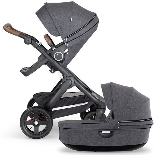 Stokke Trailz All-Terrain Stroller & Carrycot - Black/Black Melange
