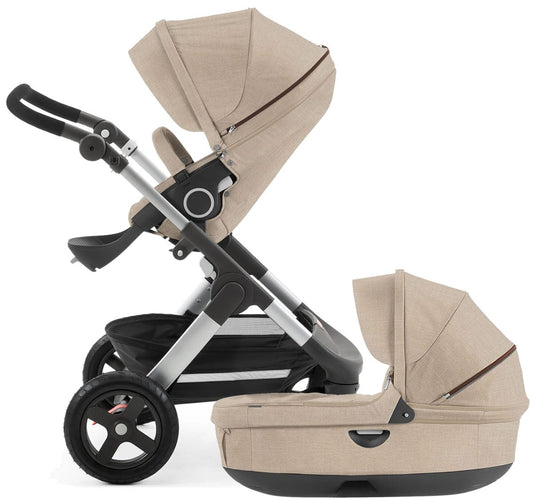 Stokke Trailz Stroller & Carrycot - Beige Melange - 435404-282312