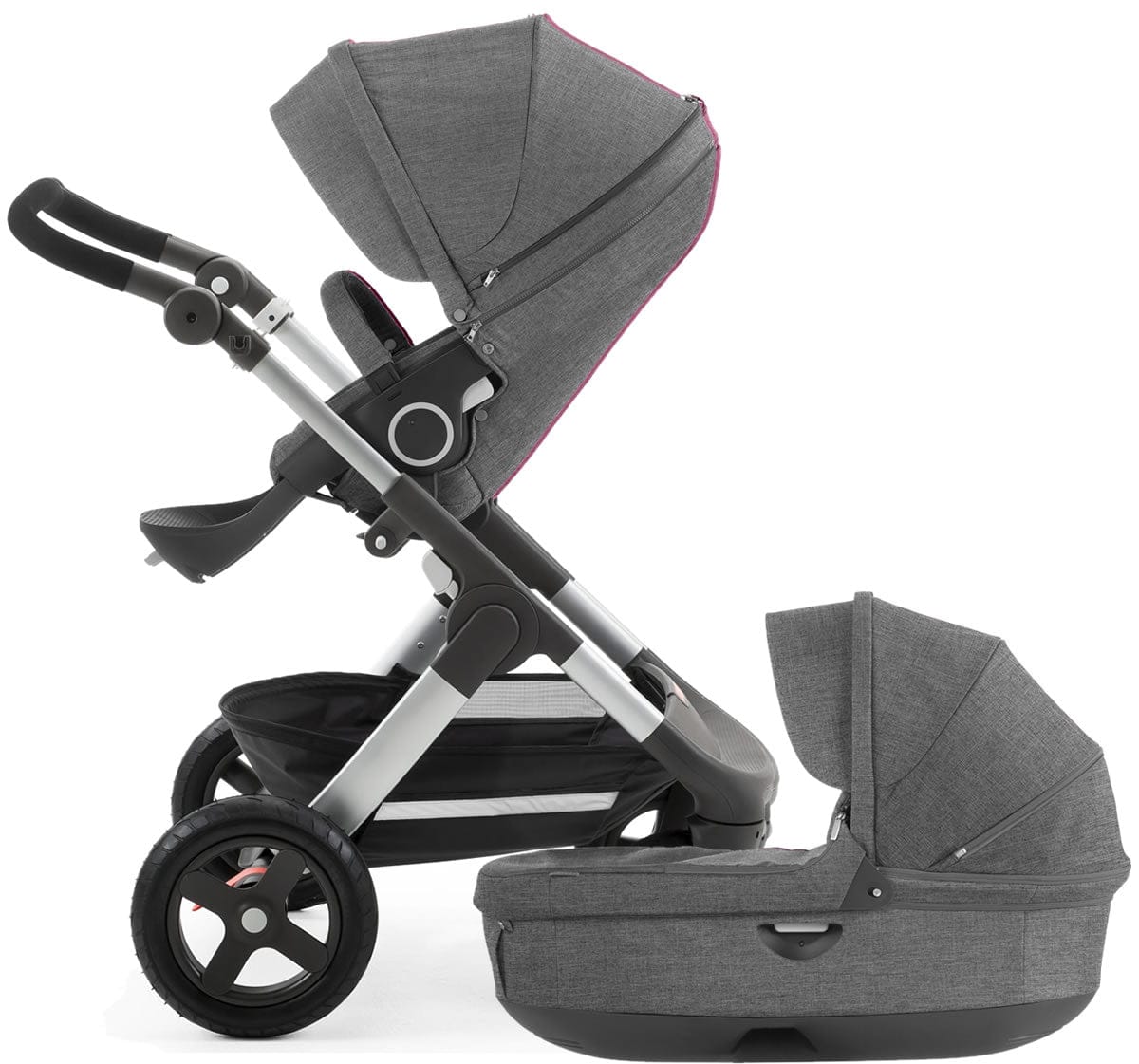 Stokke Trailz Stroller & Carrycot - Black Melange - 435403-282301