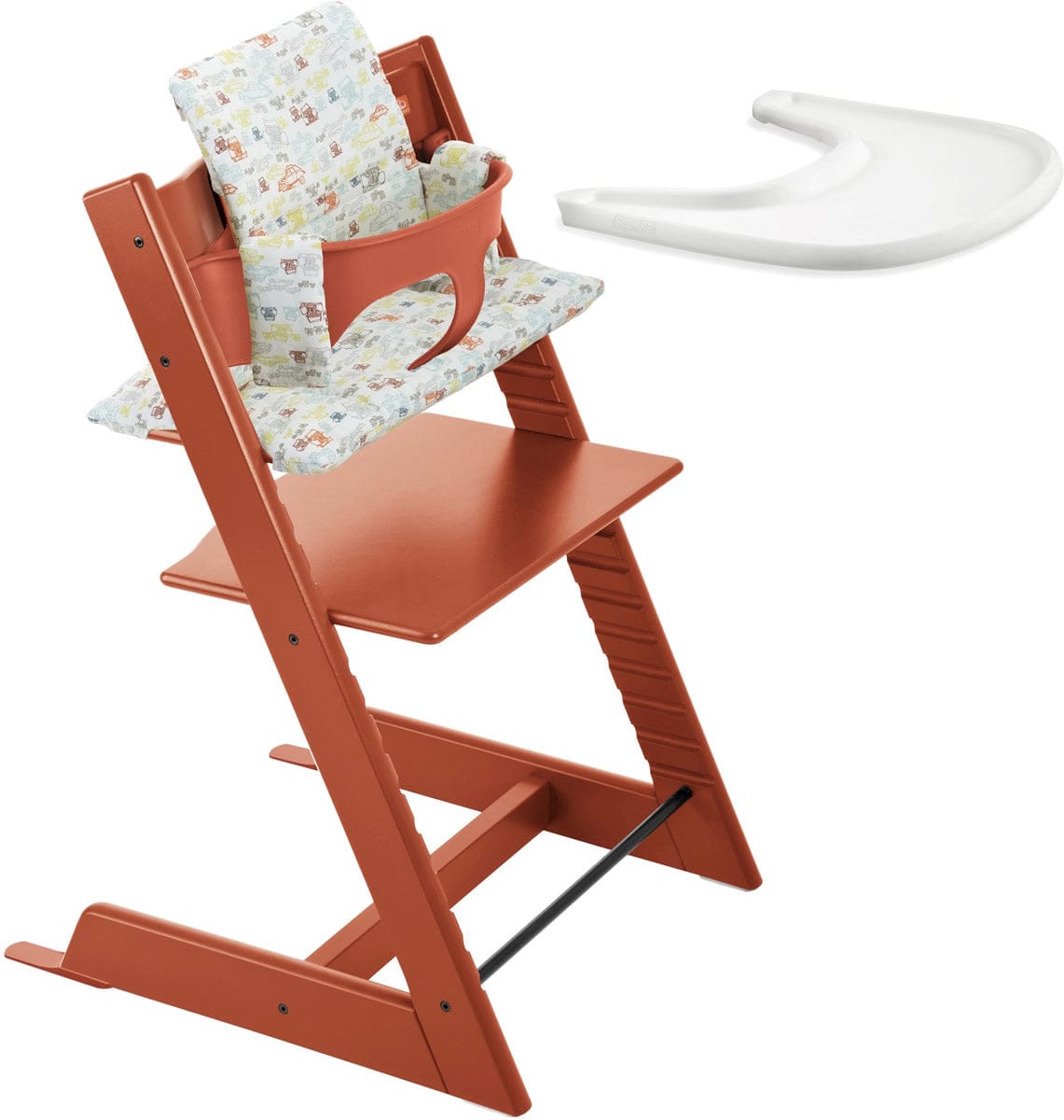 Stokke Tripp Trapp Bundle - Orange/Retro Cars