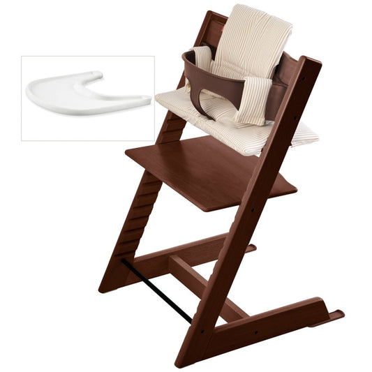 Stokke Tripp Trapp Bundle - Walnut / Beige Stripe