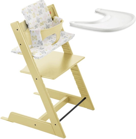 Stokke Tripp Trapp Bundle - Wheat Yellow/Sweet Butterfly
