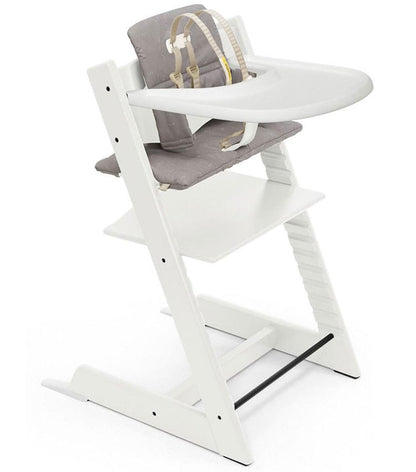 Stokke Tripp Trapp High Chair and Cushion with Stokke Tray - White / Icon Grey - 569000