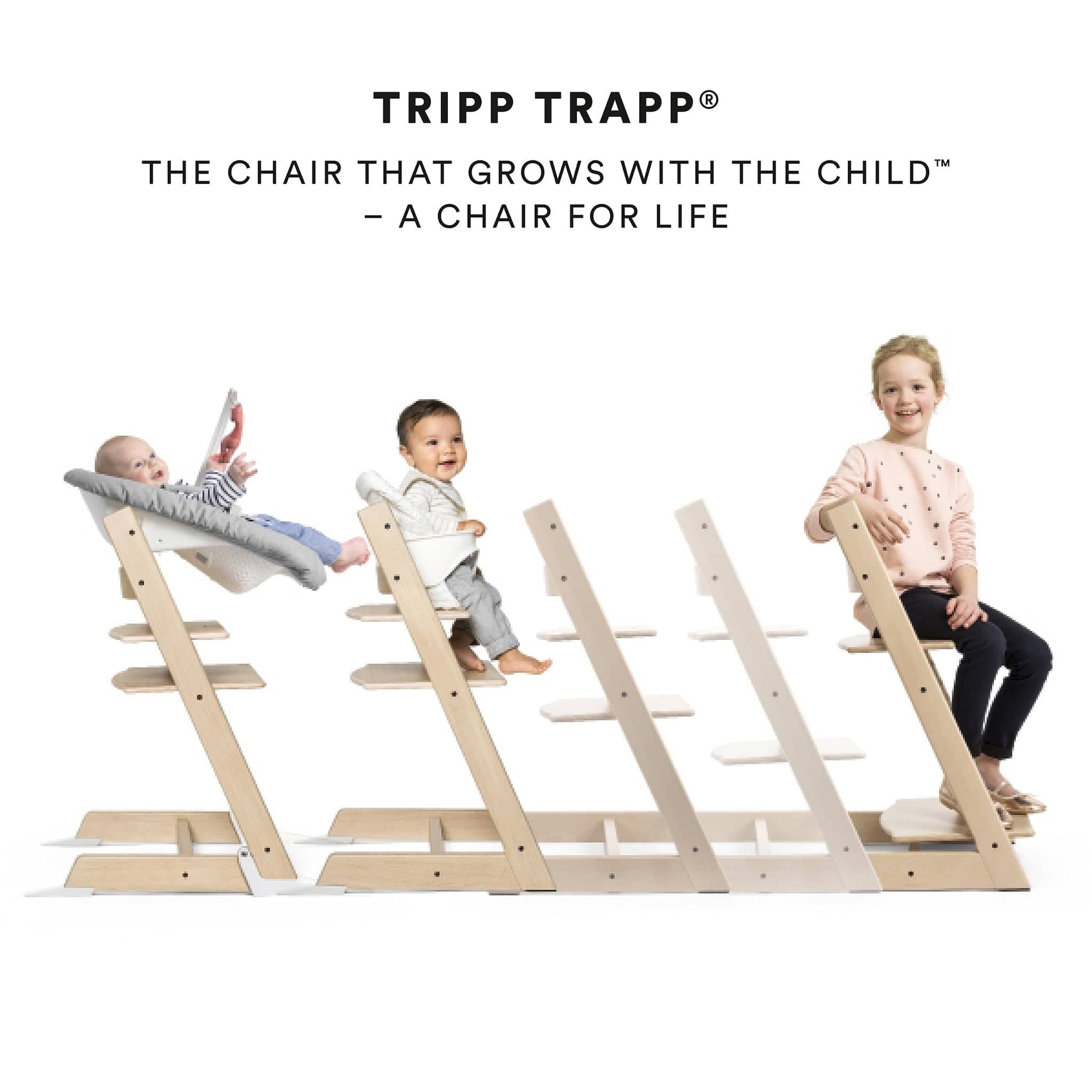Tripp Trapp – Wooden High Chair – High Chair + Baby Set