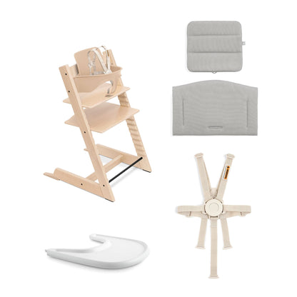 Stokke Tripp Trapp High Chair2 and Cushion with Stokke Tray - Natural / Anthracite / White - 706600