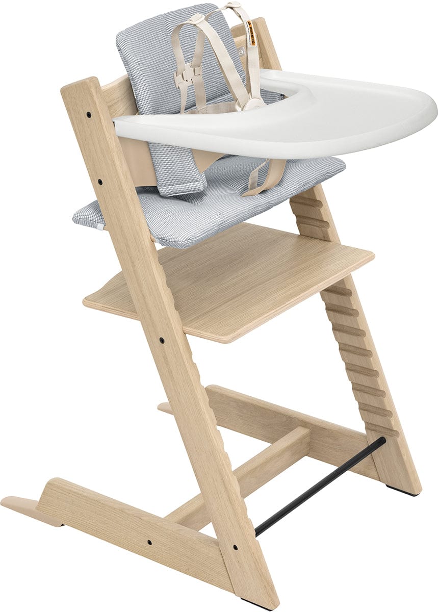 Stokke Tripp Trapp High Chair2 and Cushion with Stokke Tray - Oak Natural / Nordic Blue - 662200