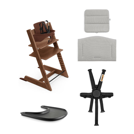 Stokke Tripp Trapp High Chair2 and Cushion with Stokke Tray - Warm Brown / Anthracite / Black - 706800