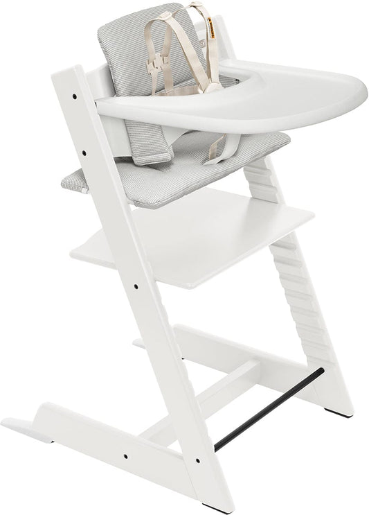 Stokke Tripp Trapp High Chair2 and Cushion with Stokke Tray - White / Nordic Grey - 661800