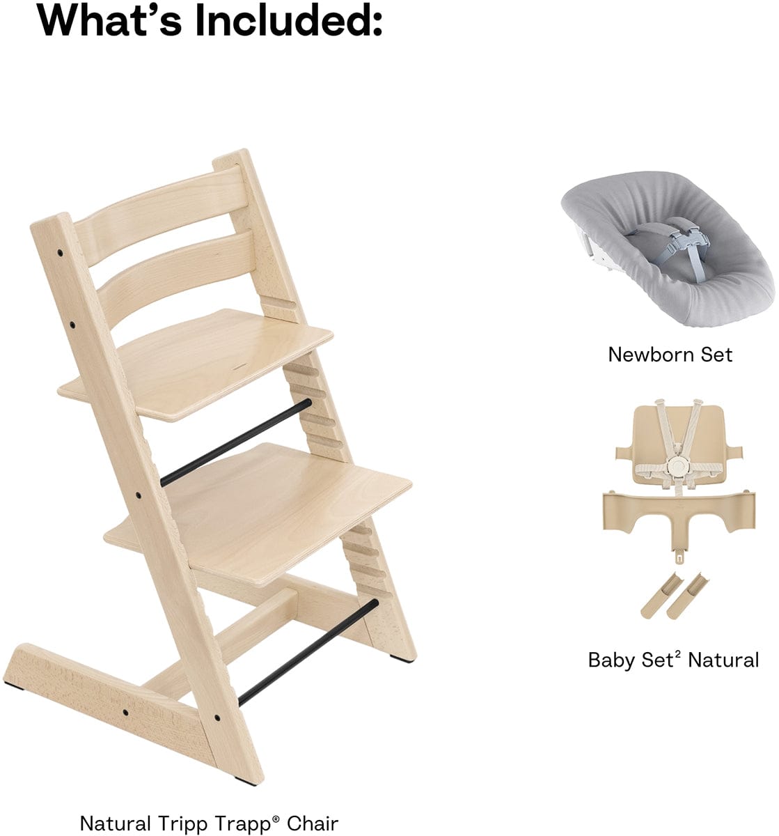 Stokke Tripp Trapp High Chair2 and Newborn Set - Natural – Albee Baby