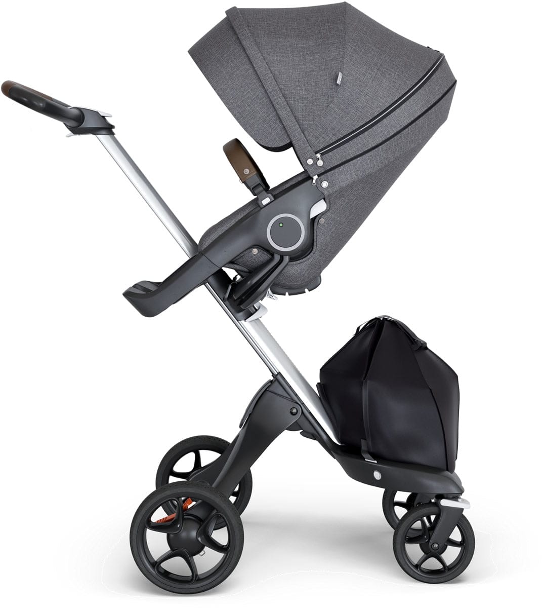 Stokke Xplory 2018 Stroller - Black Melange/Silver/Brown