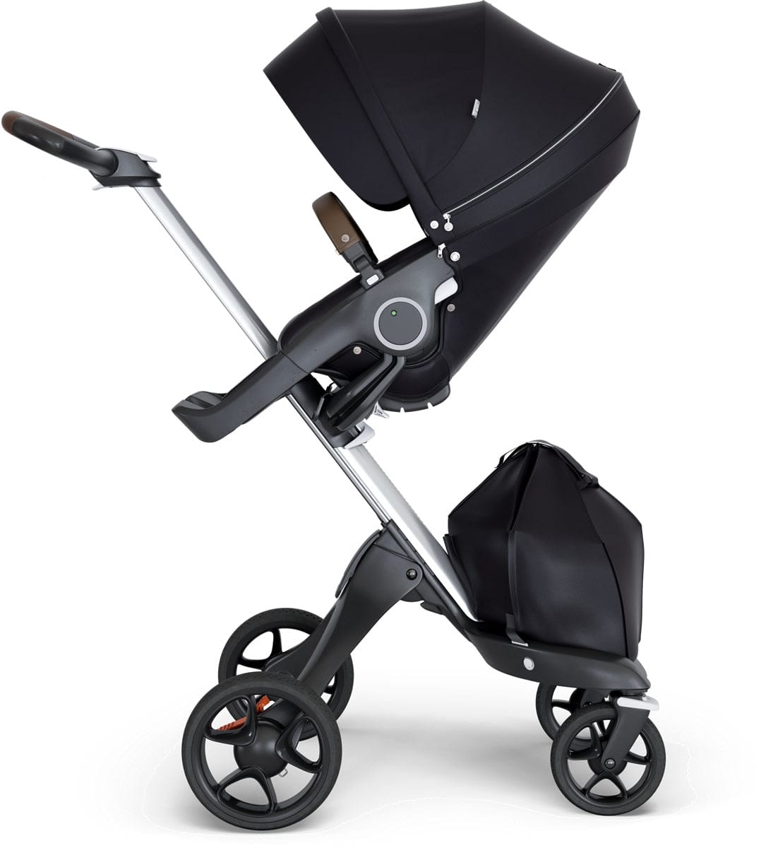Stokke Xplory 2018 Stroller - Black/Silver/Brown