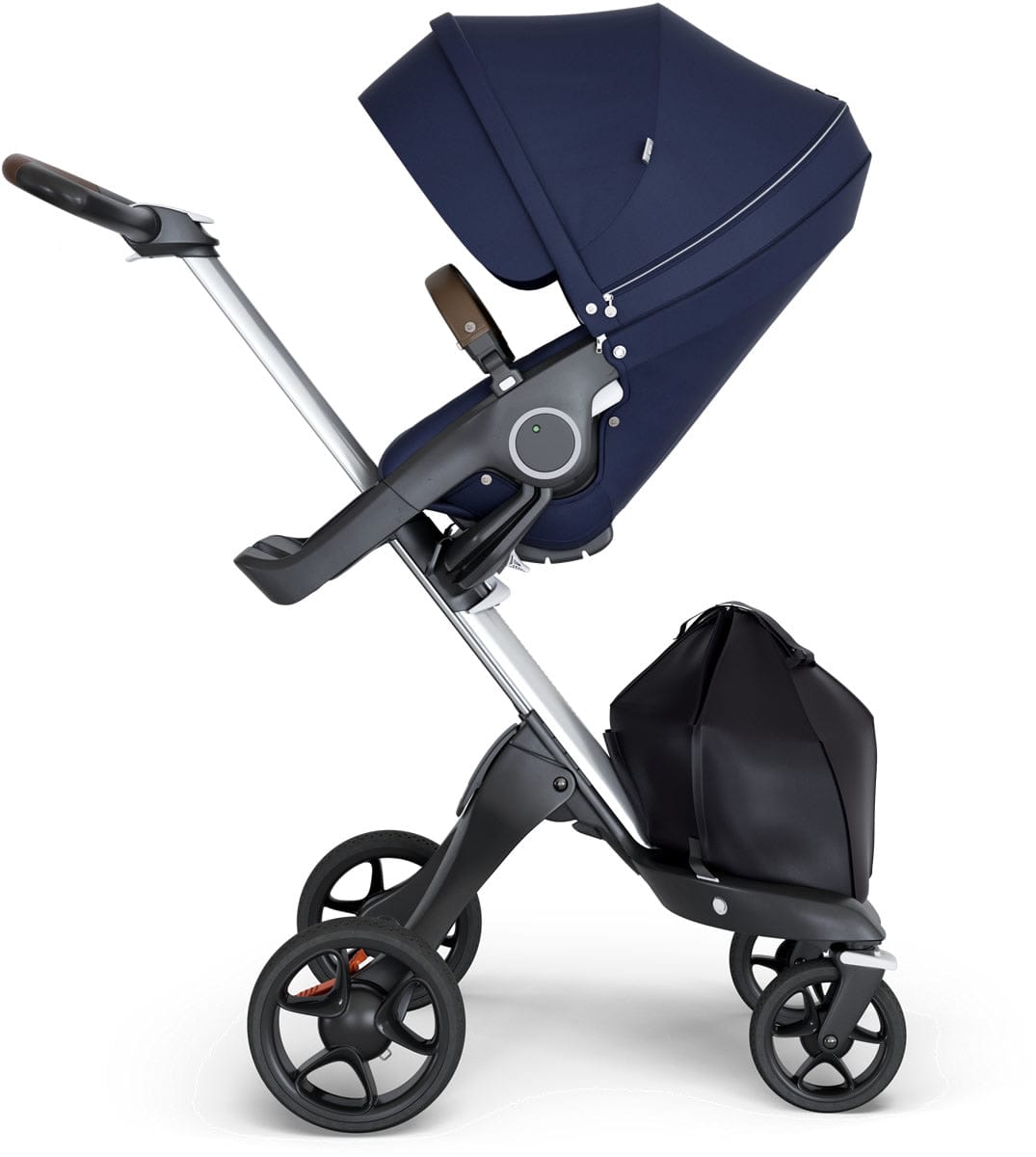 Stokke Xplory 2018 Stroller - Deep Blue/Silver/Brown