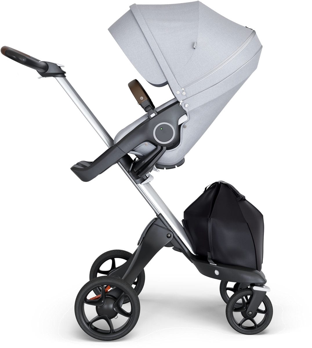 Stokke Xplory 2018 Stroller - Grey Melange/Silver/Brown