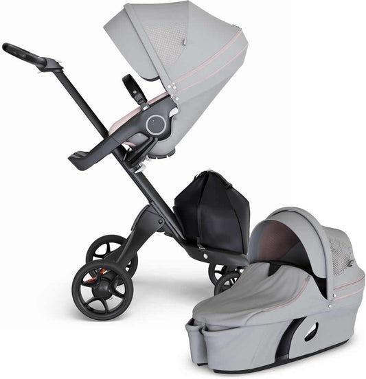 Stokke Xplory 6 Stroller & Carrycot - Athleisure Pink/Black/Black