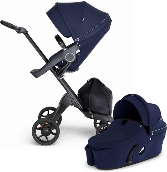 Stokke Xplory 6 Stroller & Carrycot - Deep Blue/Black/Black - 500503-502303