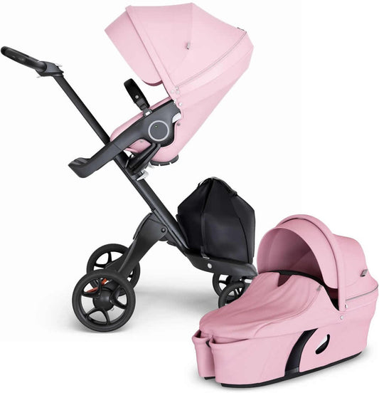 Stokke Xplory 6 Stroller & Carrycot - Lotus Pink/Black/Black - 500506-502306