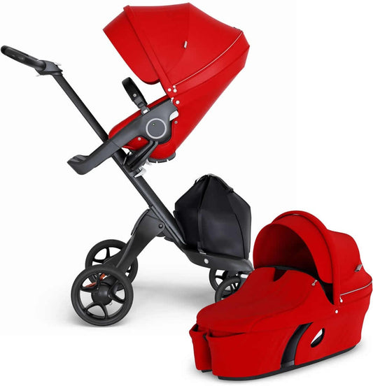 Stokke Xplory 6 Stroller & Carrycot - Red/Black/Black - 500505-502305