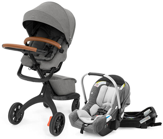 Stokke Xplory X + Stokke Pipa Travel System Bundle - Modern Grey / Black Melange - 571602-519201