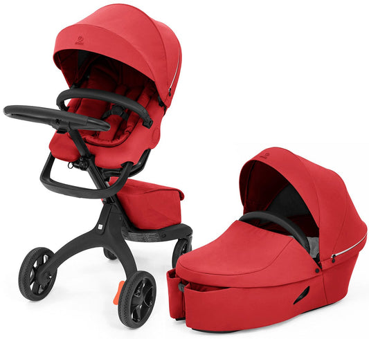 Stokke Xplory X Stroller + Carry Cot Bundle - Ruby Red - 571604-572104