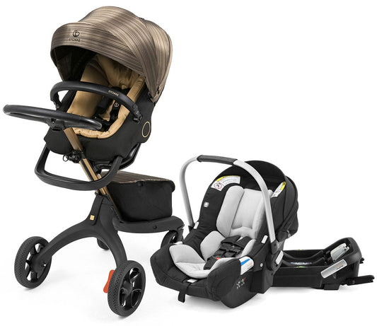 Stokke Xplory X Stroller + Stokke Pipa Travel System Bundle - Gold Edition / Black - 571607-519203