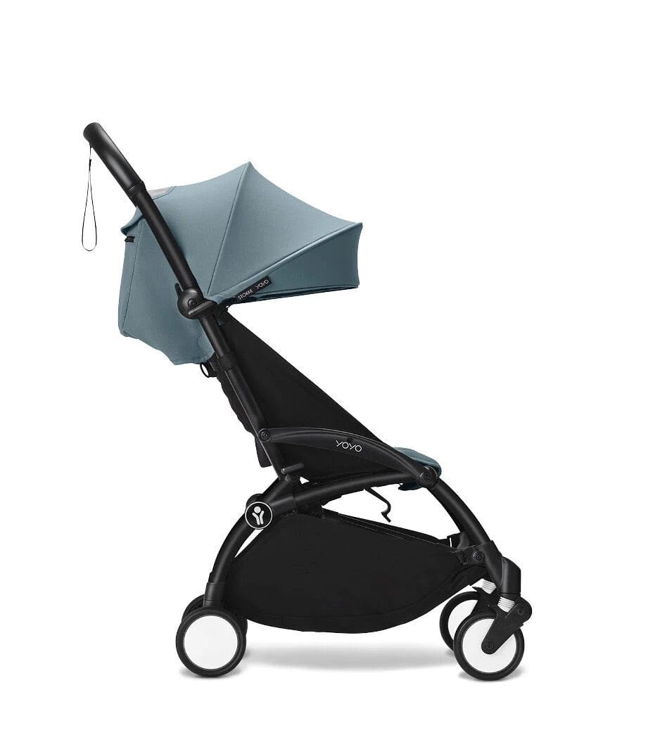 Stokke YOYO3 6+ Stroller + Clikk High Chair Bundle - White / Aqua / Cloud Grey - 654500-552101