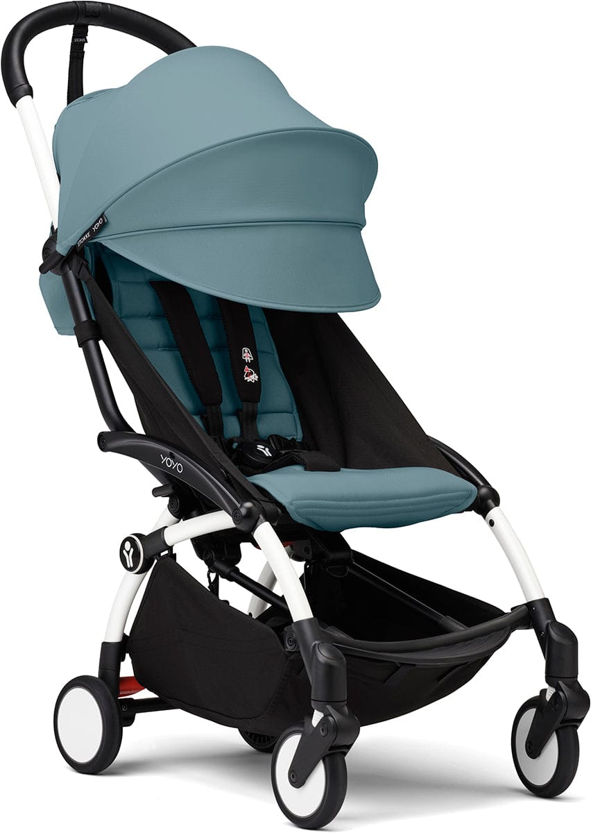 Stokke YOYO3 Ultra Compact 6+ Stroller (One Box) - White / Aqua - 654500