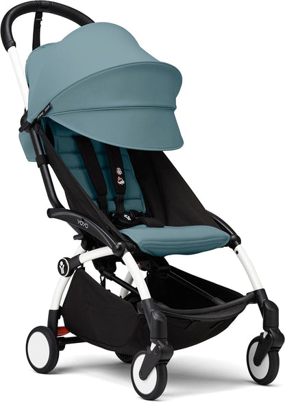Stokke YOYO3 Ultra Compact 6+ Stroller (One Box) - White / Aqua - 654500