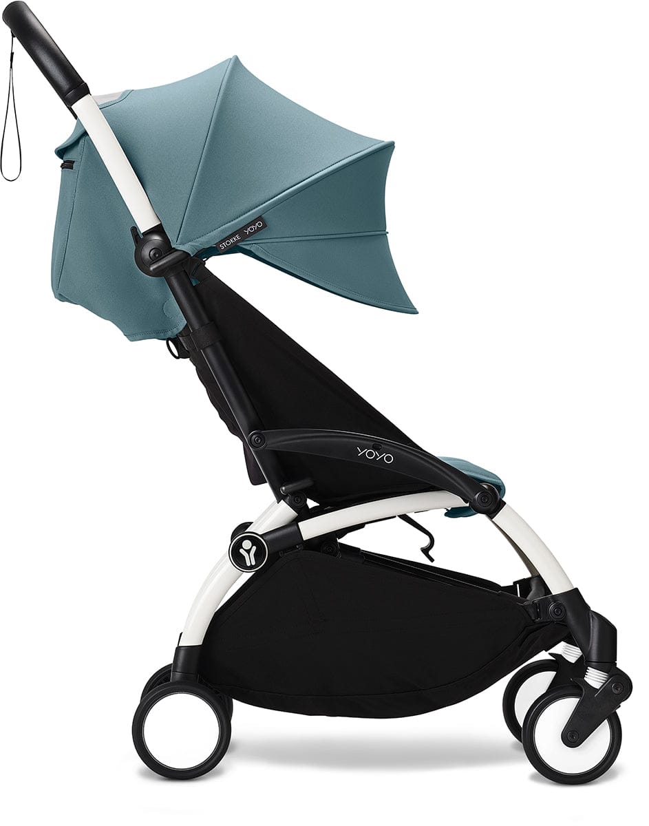 Stokke YOYO3 Ultra Compact 6+ Stroller (One Box) - White / Aqua - 654500