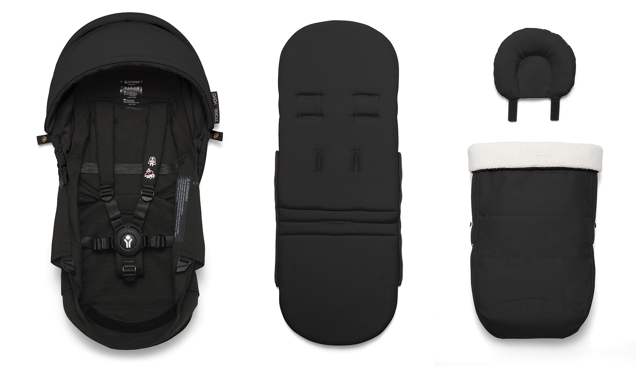 Stokke YOYO3 Ultra Compact Complete 0+/6+ Stroller Bundle - Black